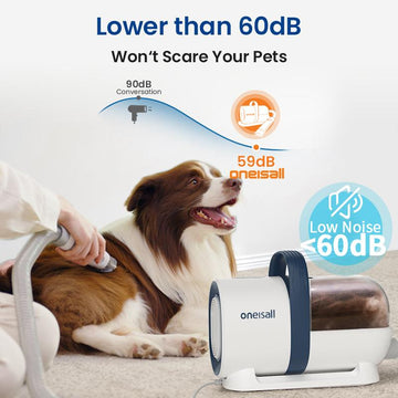Oneisall 6 in 1 Pet Grooming Kit & Vacuum, Dog Clippers with Grooming Tools for Dogs Cats and Other Animals