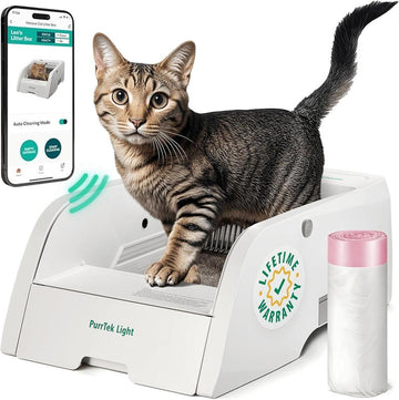 Petcove Purrtek Lite, Self Cleaning Open Top Automatic Cat Litter Box, APP Control, Easy to Maintain, Electric Self Scooping, Pet Safety Protection